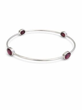 Sterling Silver Garnet Bangle Bracelet New